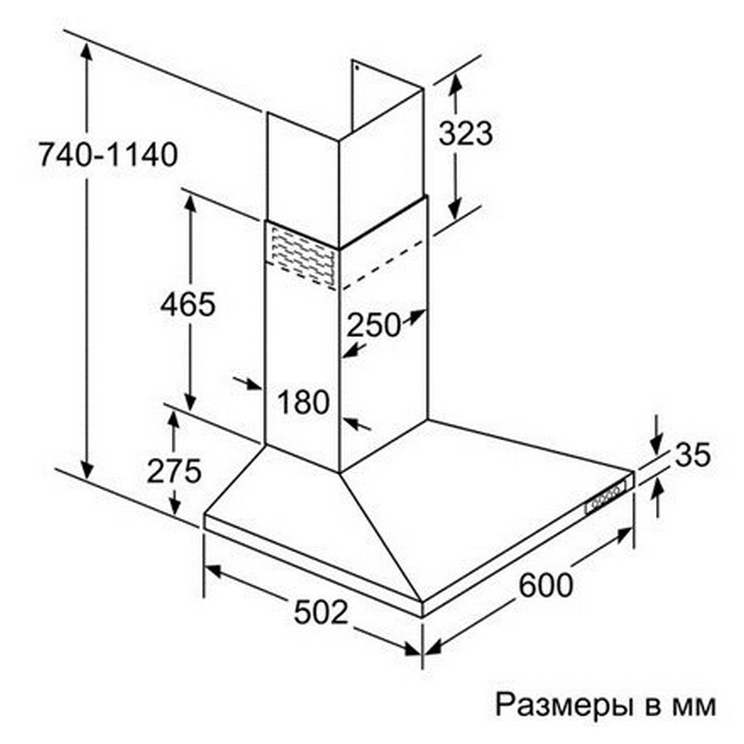 Bosch DKE 615 Q Габаритні розміри