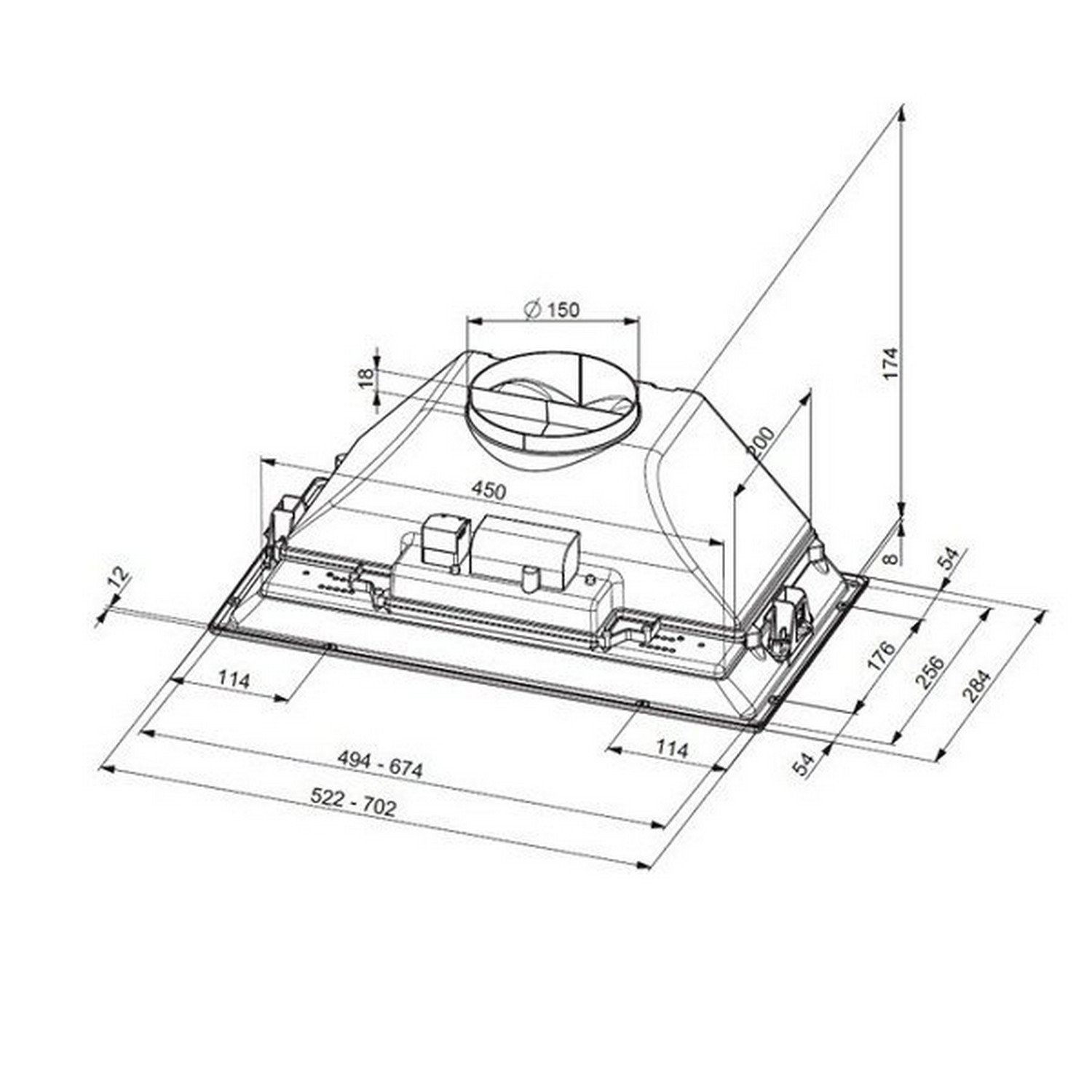 Franke FBI 702 XS V2 110.0200.768 Габаритные размеры