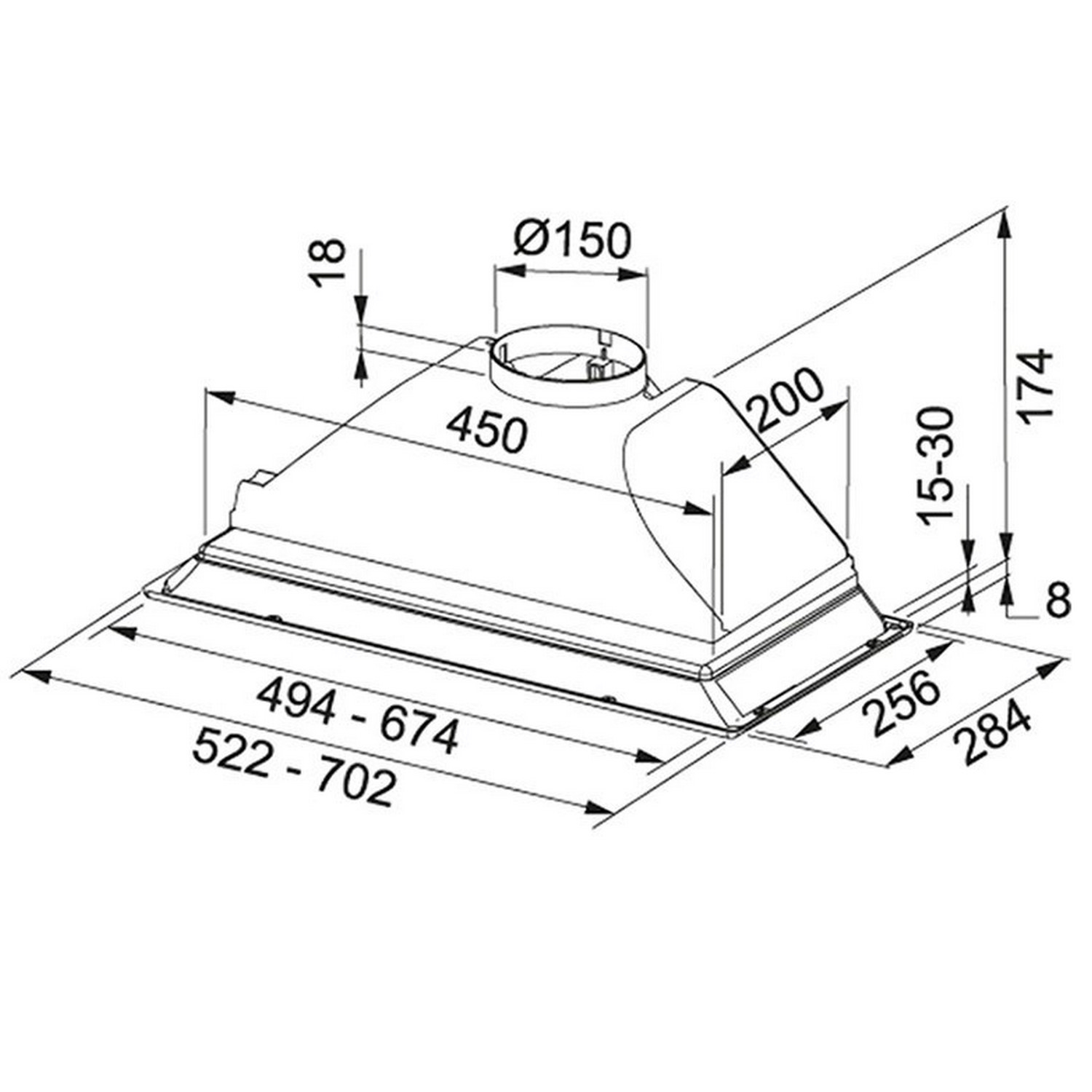 Franke FBI 732H XS 305.0545.456 Габаритні розміри