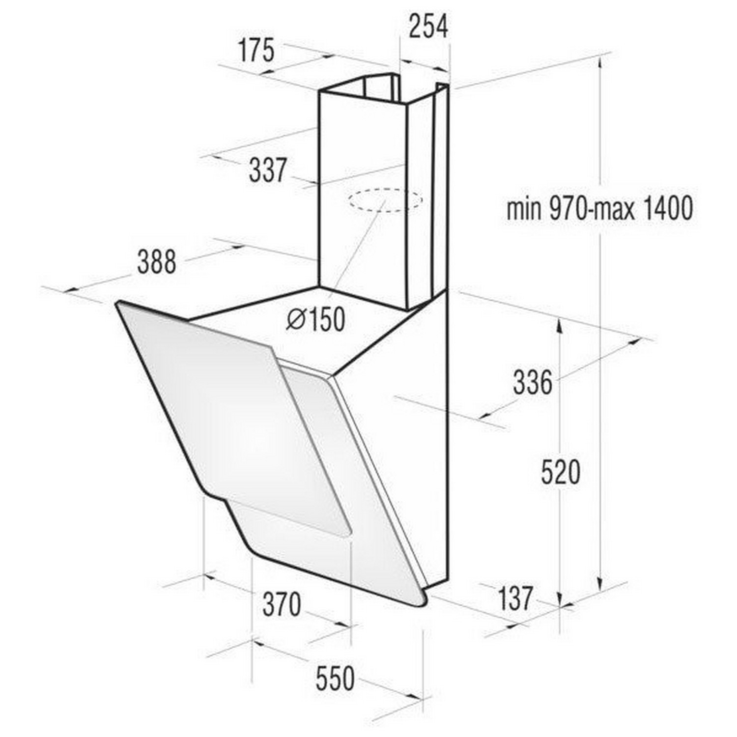 Gorenje DKG 552-ORA-W Габаритные размеры