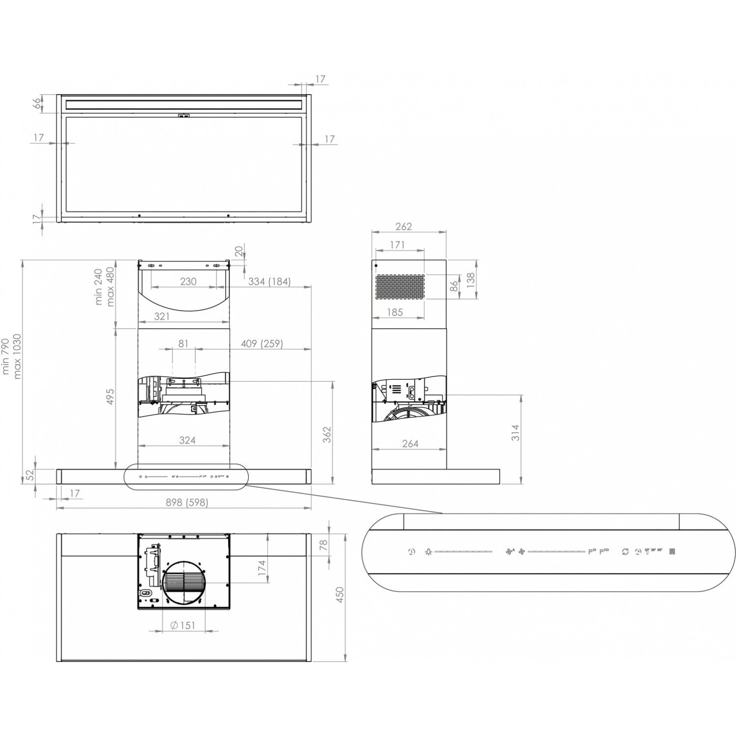 Gorenje WHT653S1XBG Габаритные размеры