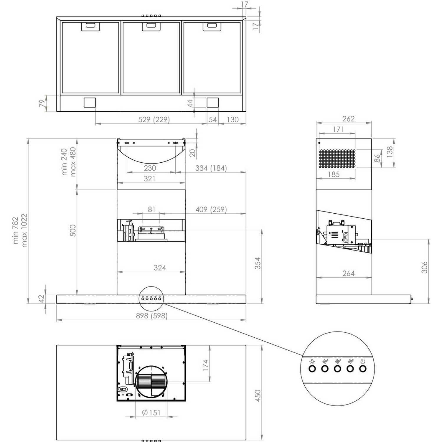 Gorenje WHT623E5X Габаритні розміри