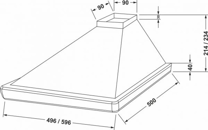 Jantar Passat 60 WH Габаритные размеры