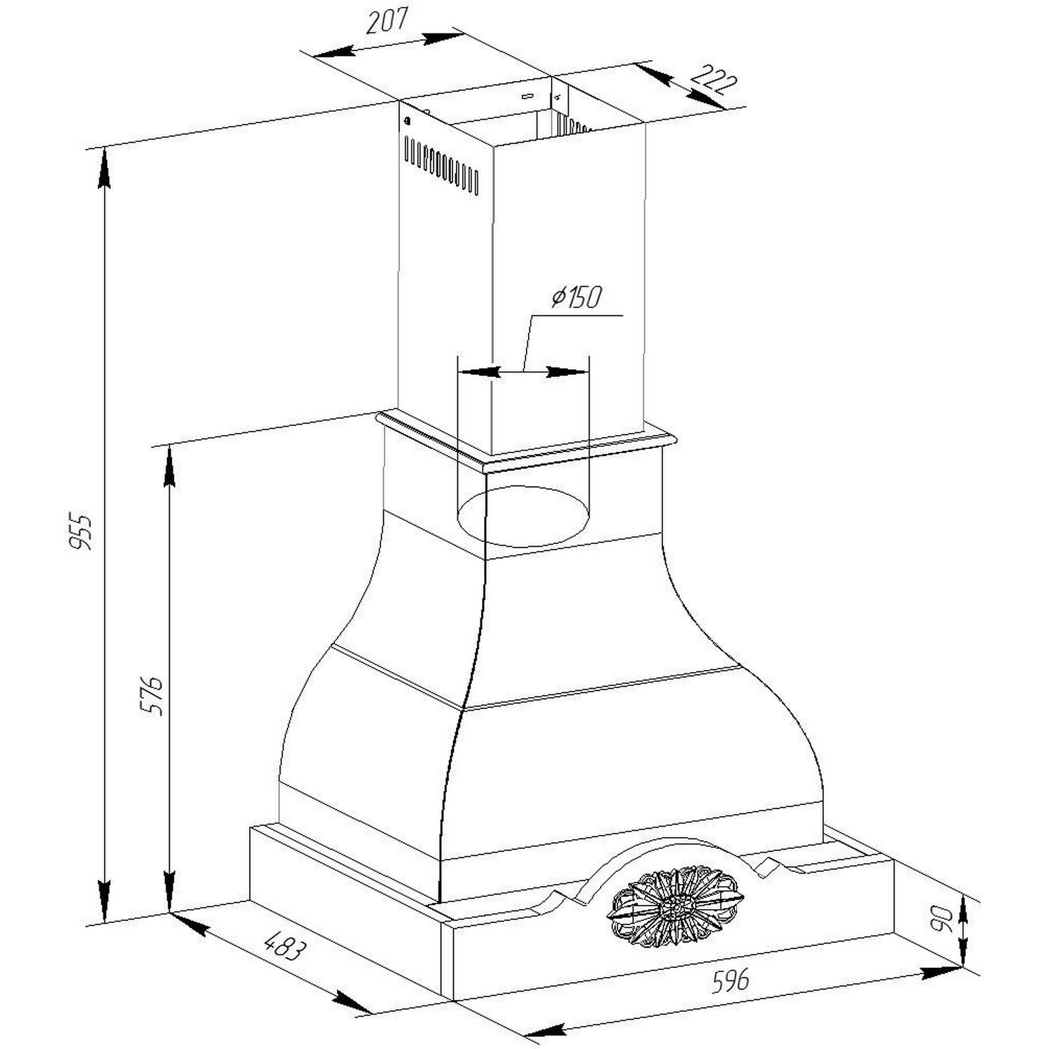 Pyramida Margarita 60 WH Cherry Габаритные размеры