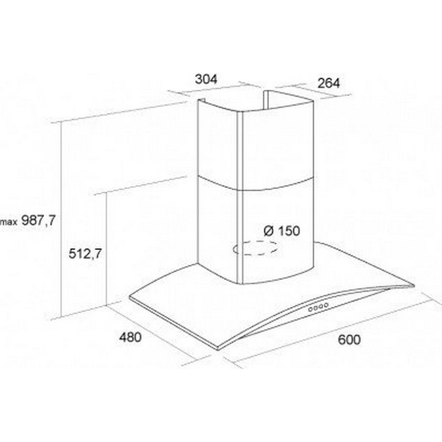 Pyramida HEE 92 (D-600 MM) Габаритные размеры