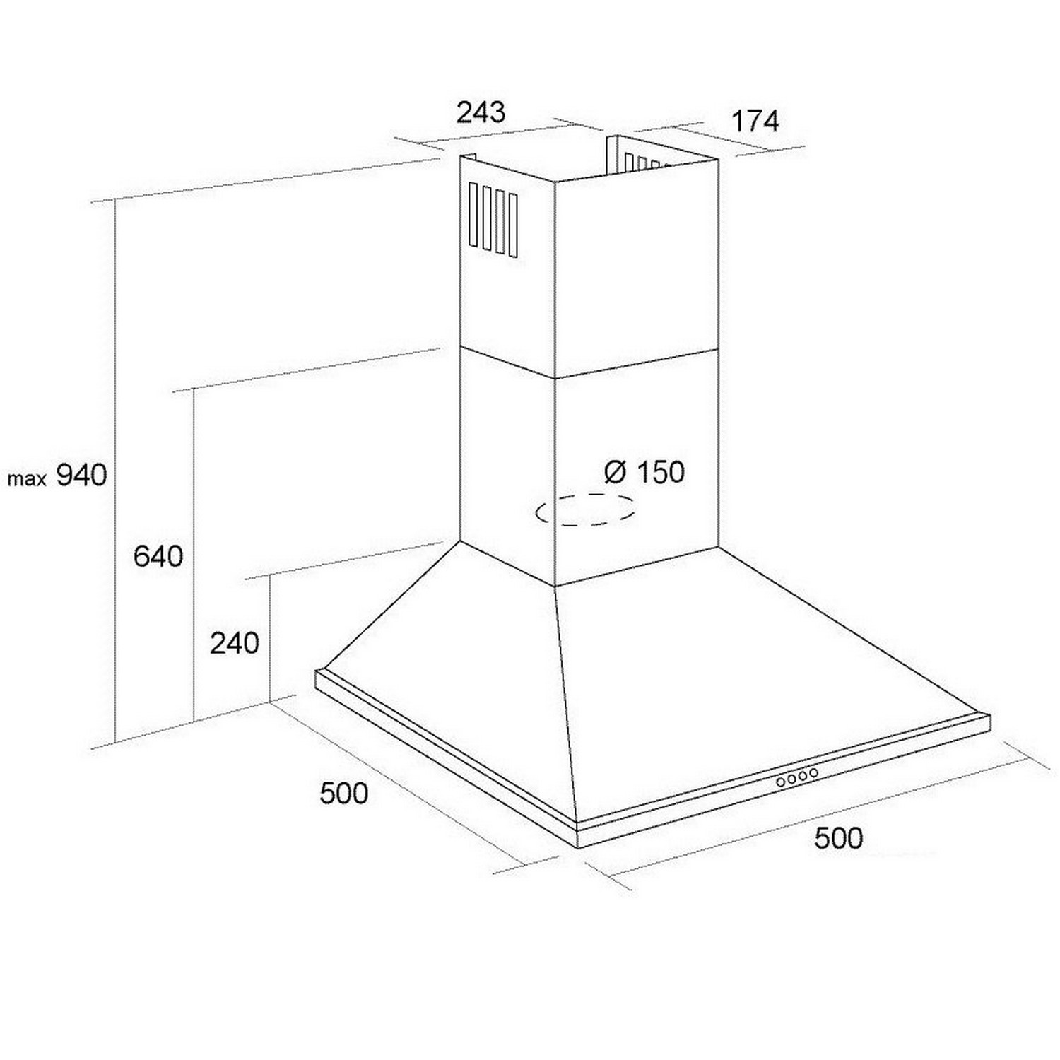 Pyramida KH 50 (1000) IX Габаритные размеры