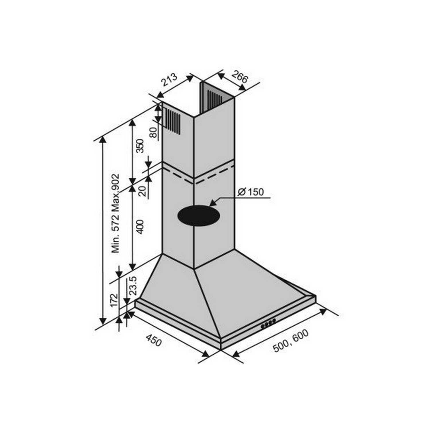 Кухонная вытяжка Ventolux Milanello 50 WH цена 0 грн - фотография 2