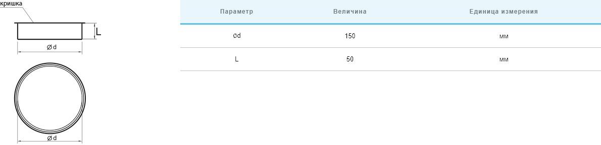 Заглушка Вентс заглушка внутрішня 150 ціна 120.00 грн - фотографія 2