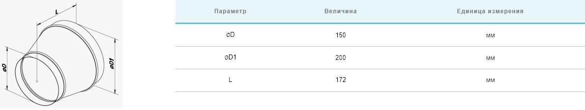 Переходник Вентс РМ 150/200 цена 831 грн - фотография 2