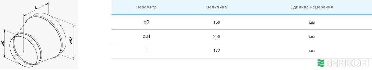 ᐉ Переходник Вентс РМ 150/200 купить по цене 831 грн. в Киеве и Львове ...