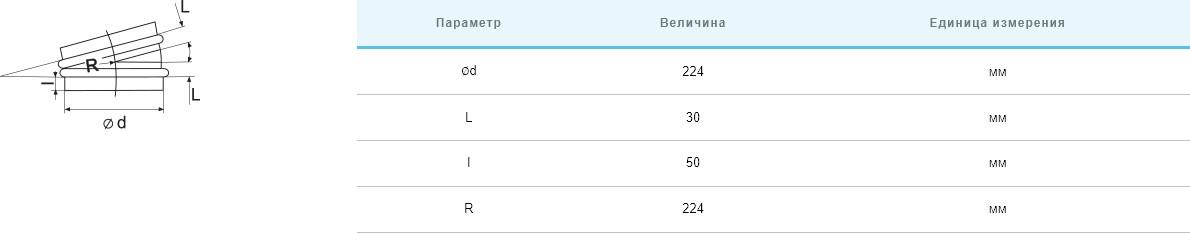 Колено (отвод) Вентс Спировент колено 15-224, (d224, 15°) цена 299 грн - фотография 2