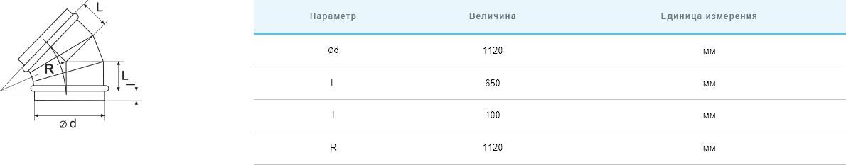 Коліно (відвід) Вентс Спіровент коліно 45-1120, (d1120, 45°) ціна 0 грн - фотографія 2