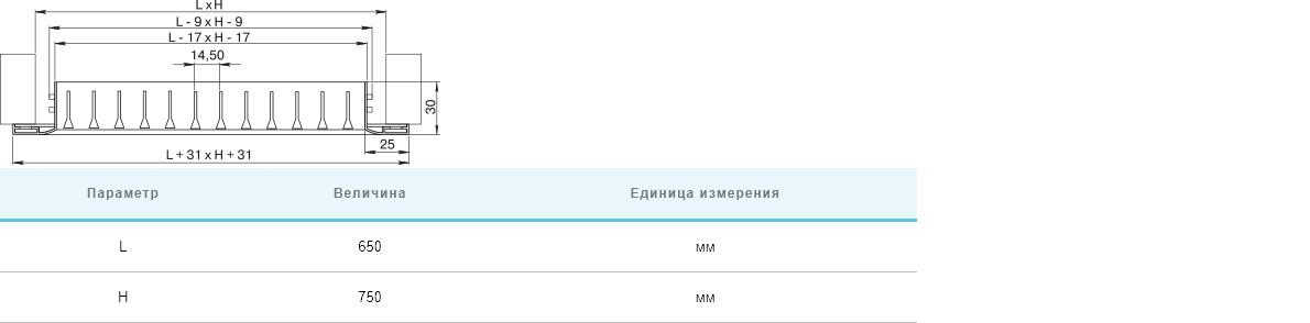 Решітка вентиляційна Вентс ОНК 650х750 ціна 0 грн - фотографія 2