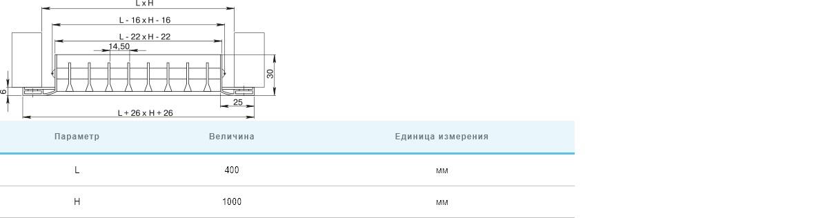 Решітка вентиляційна Вентс ОНЛ 400х1000 ціна 0 грн - фотографія 2