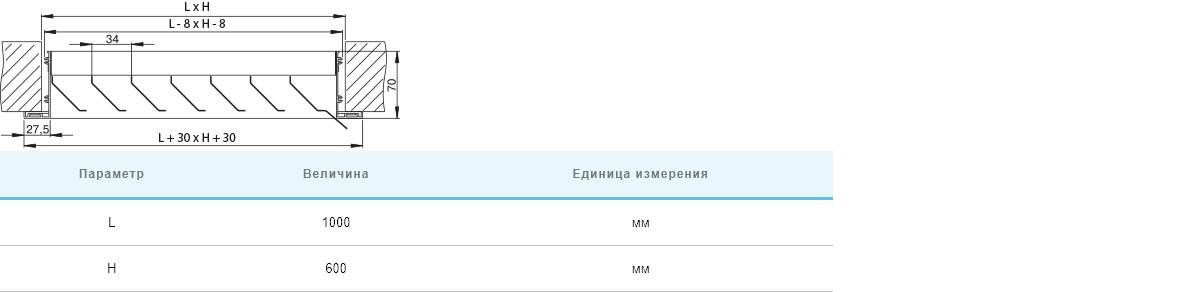 в продажу Решітка вентиляційна Вентс РН 1000х600 - фото 3