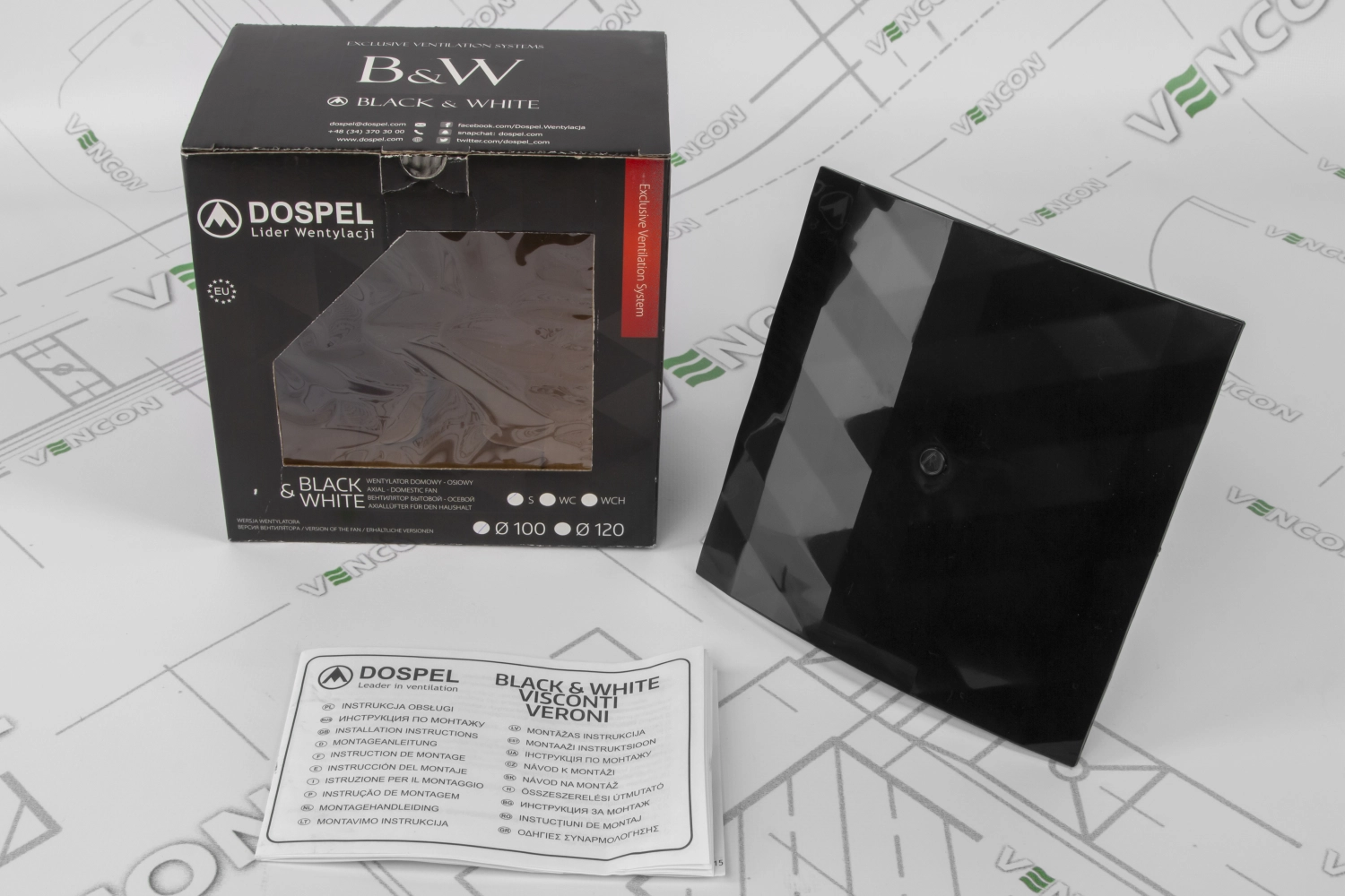 ᐉ Вытяжной вентилятор Dospel Black&White 100 S Black купить по цене по ...