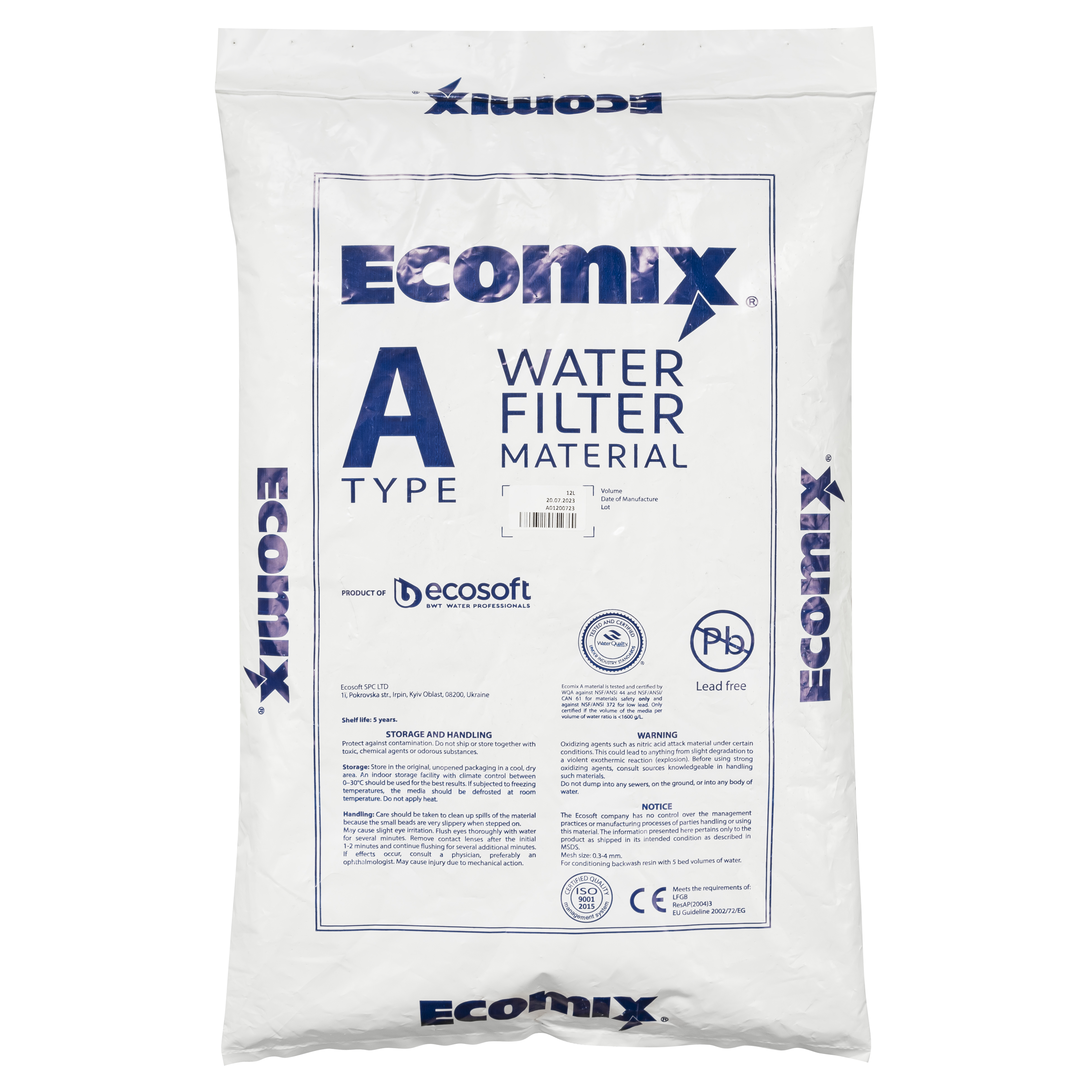 Цена засыпка для фильтра Ecosoft Ecomix A 12 л ECOMIXA12 в Киеве