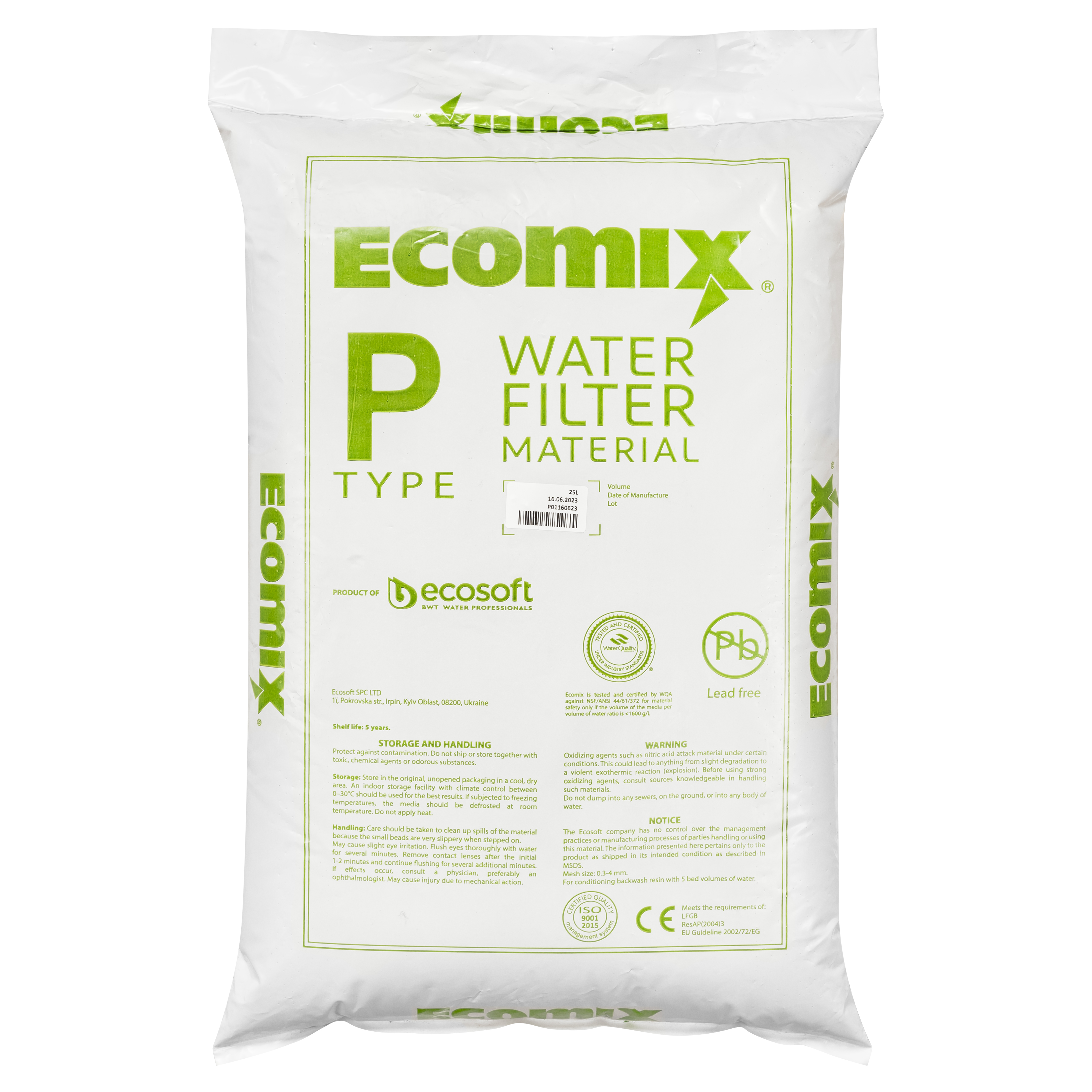 Инструкция засыпка для фильтра Ecosoft Ecomix P 25 л ECOMIXP25
