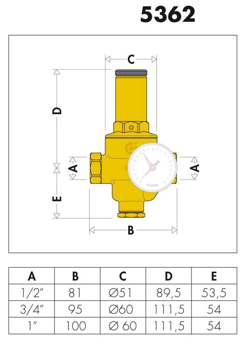 Редуктор тиску води Caleffi 536241 ціна 0 грн - фотографія 2