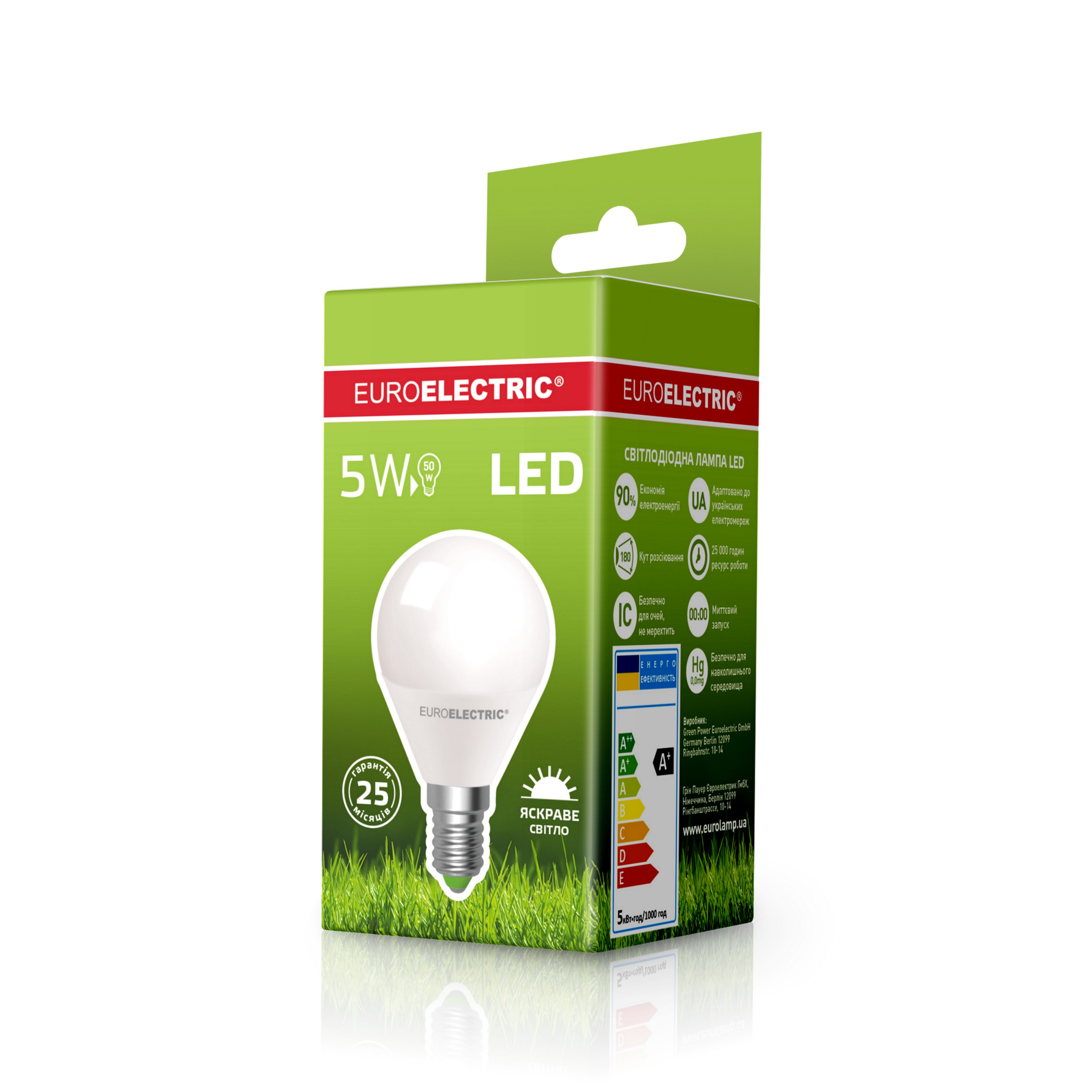 Лампа Euroelectric LED "Шар" EKO G45 5W E14 4000 цена 69.00 грн - фотография 2