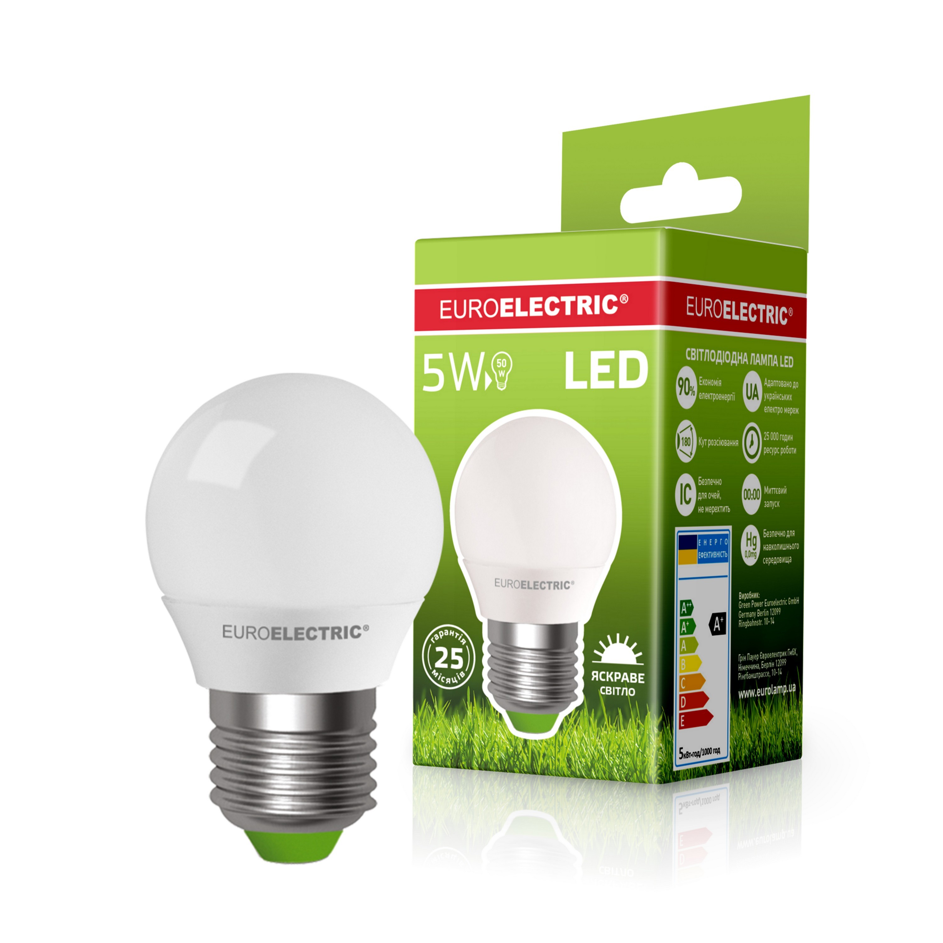 Euroelectric LED "Шар" EKO G45 5W E27 4000