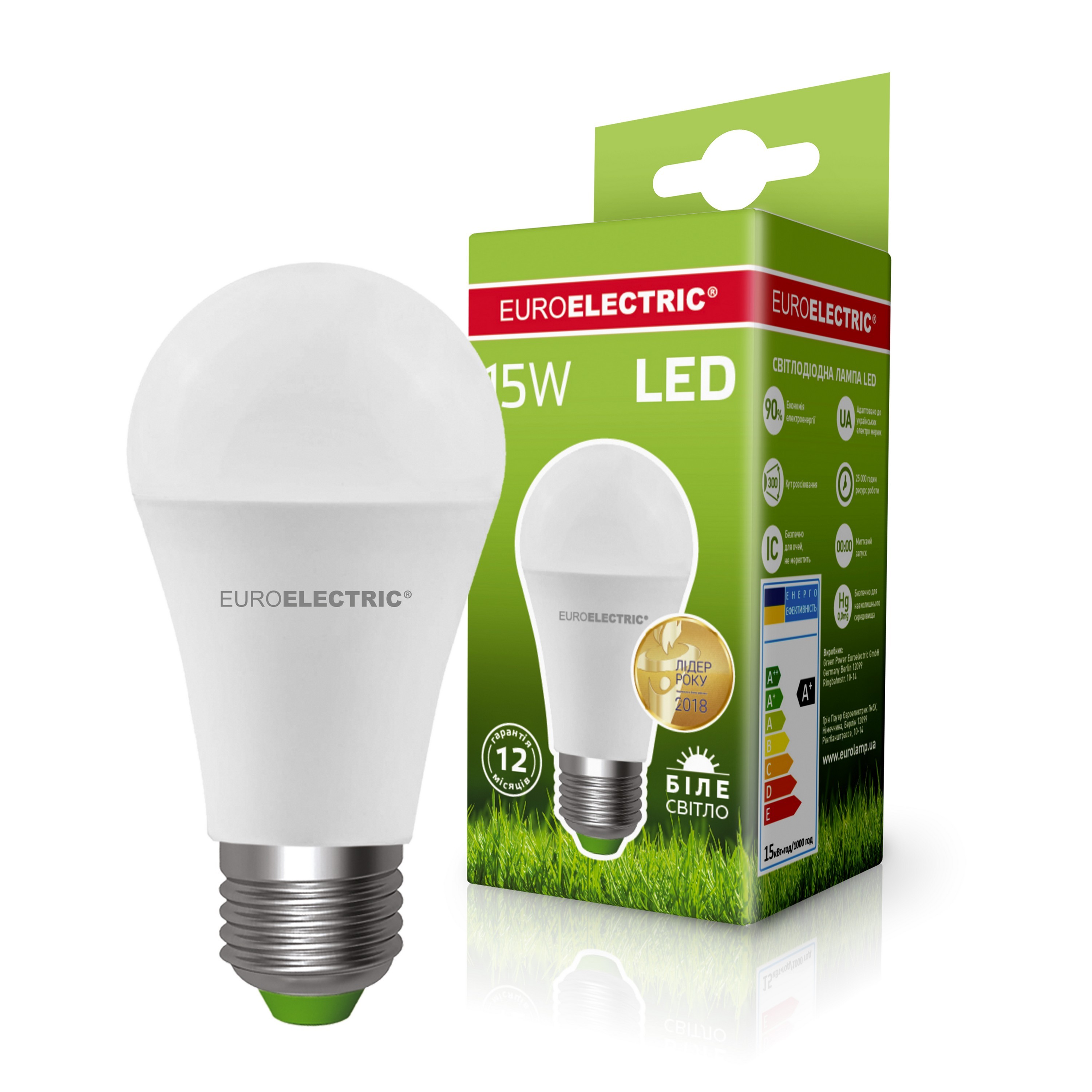 Euroelectric LED A60 15W E27 4000K