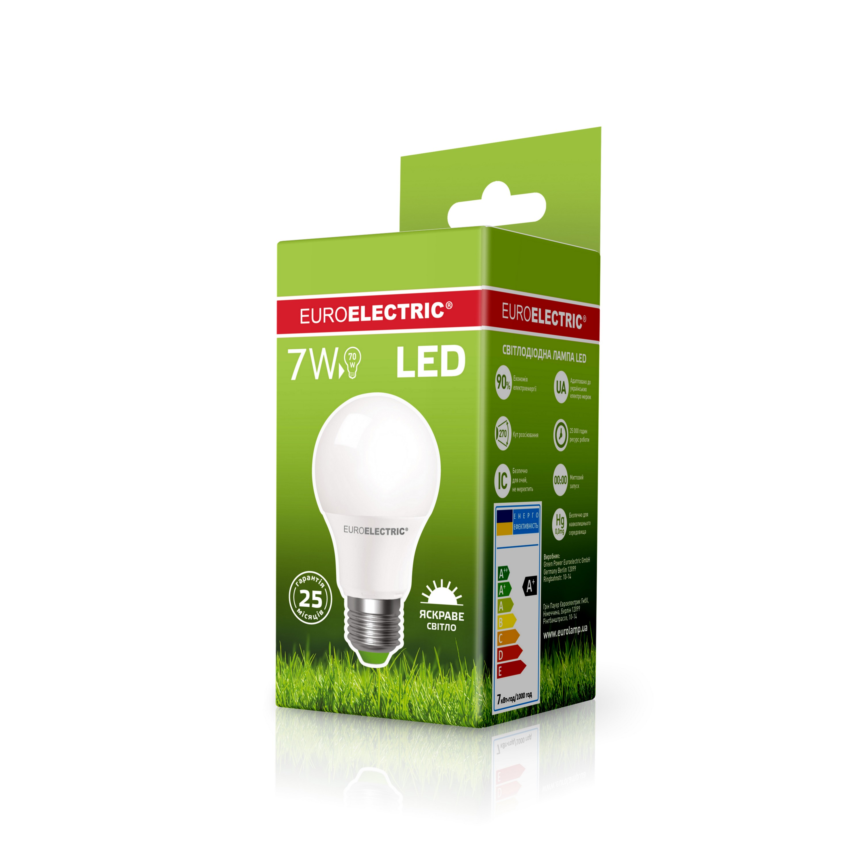 Лампа Euroelectric LED A60 7W E27 4000K ціна 57.02 грн - фотографія 2