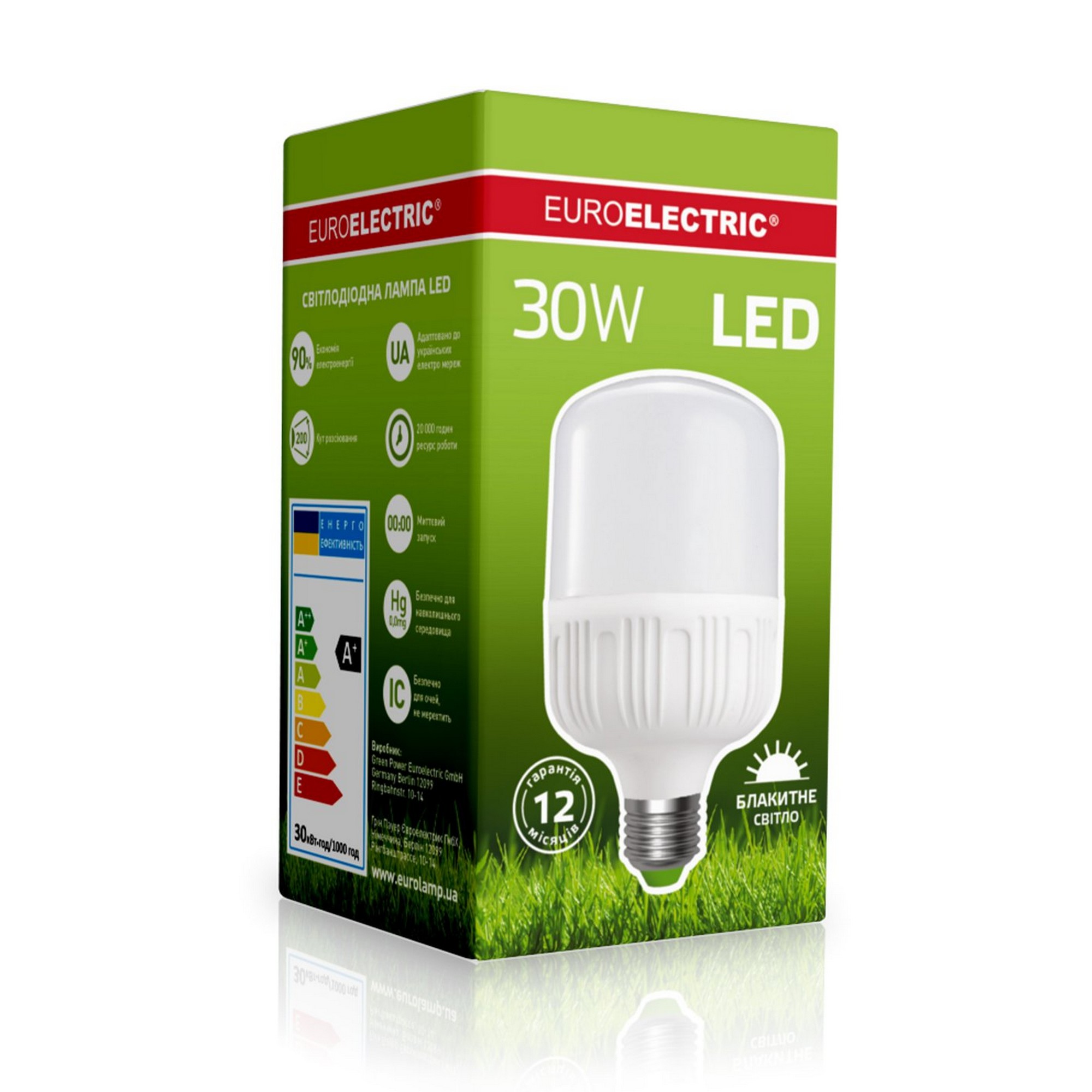 в продажу Лампа Euroelectric LED 30W E27 6500K - фото 3