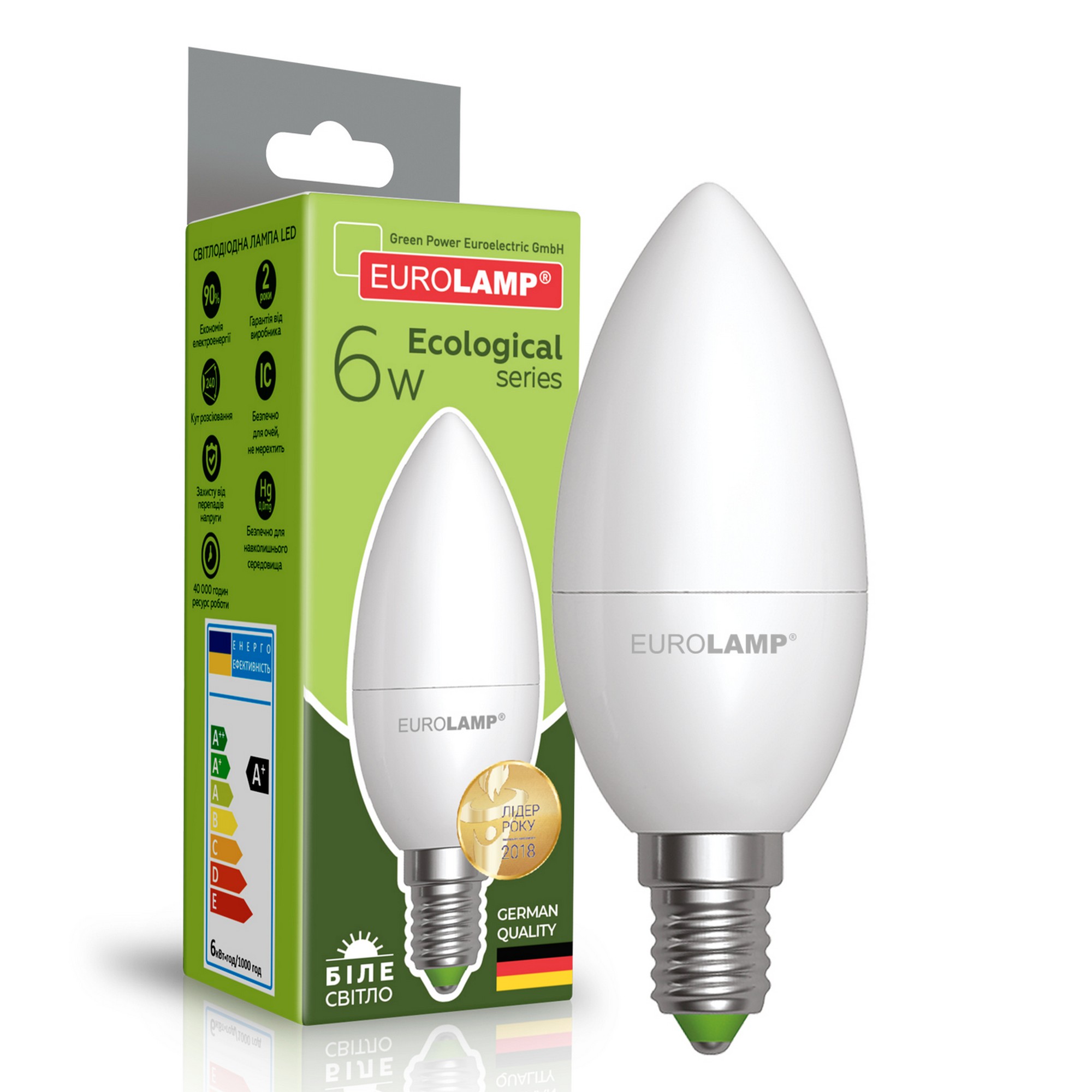 Лампа Eurolamp LED "Свеча" EKO 6W E14 4000K в интернет-магазине, главное фото