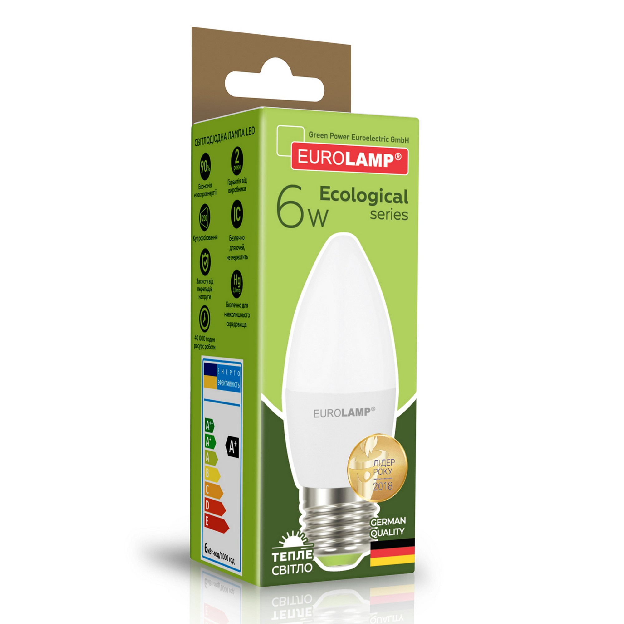 в продажу Лампа Eurolamp LED "Свічка" EKO 6W E27 3000K - фото 3