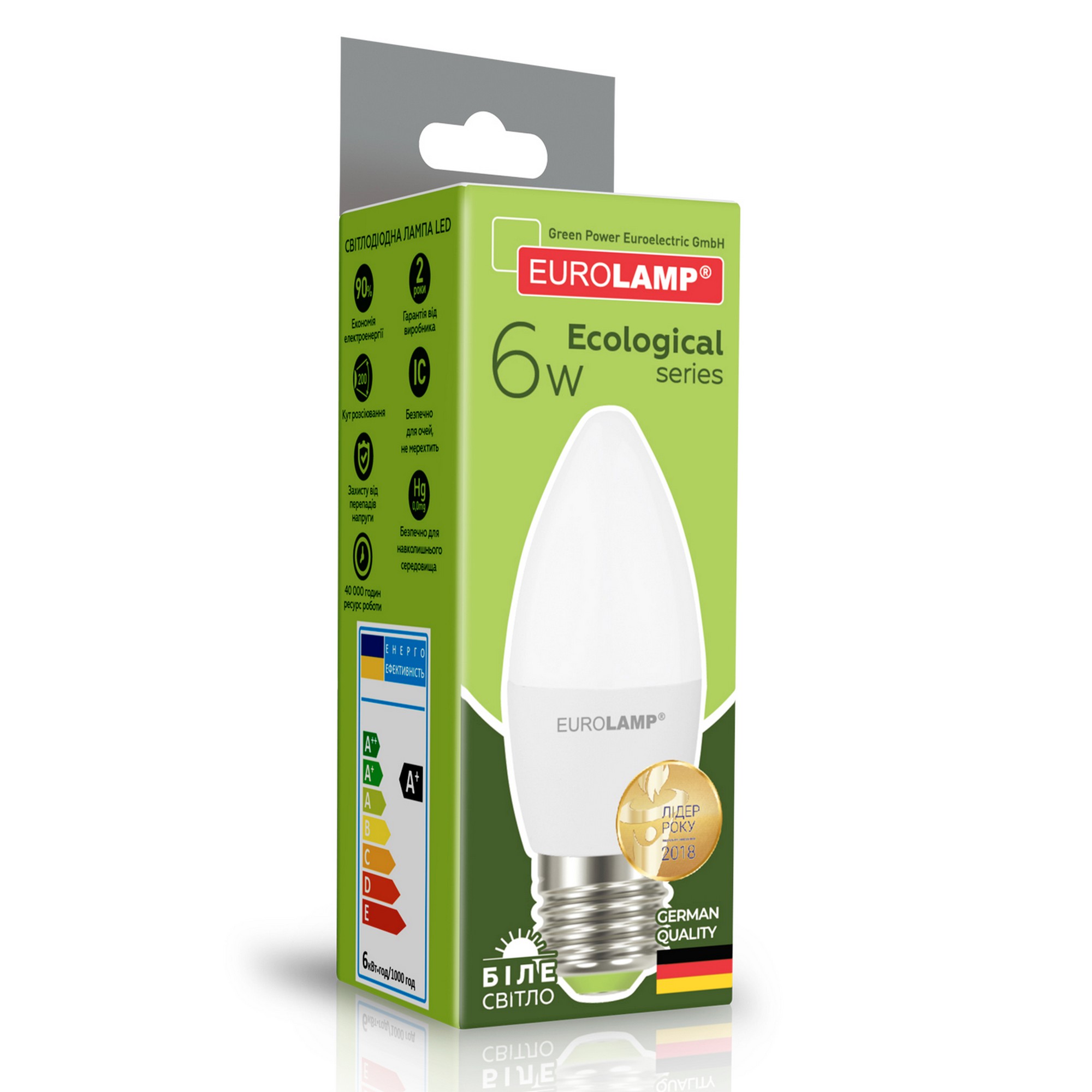 в продажу Лампа Eurolamp LED "Свічка" EKO 6W E27 4000K - фото 3