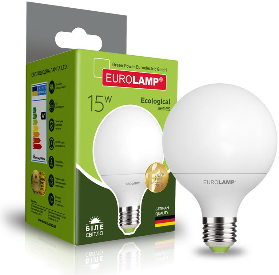 Лампа Eurolamp LED "Шар" EKO G95 15W E27 4000K в интернет-магазине, главное фото