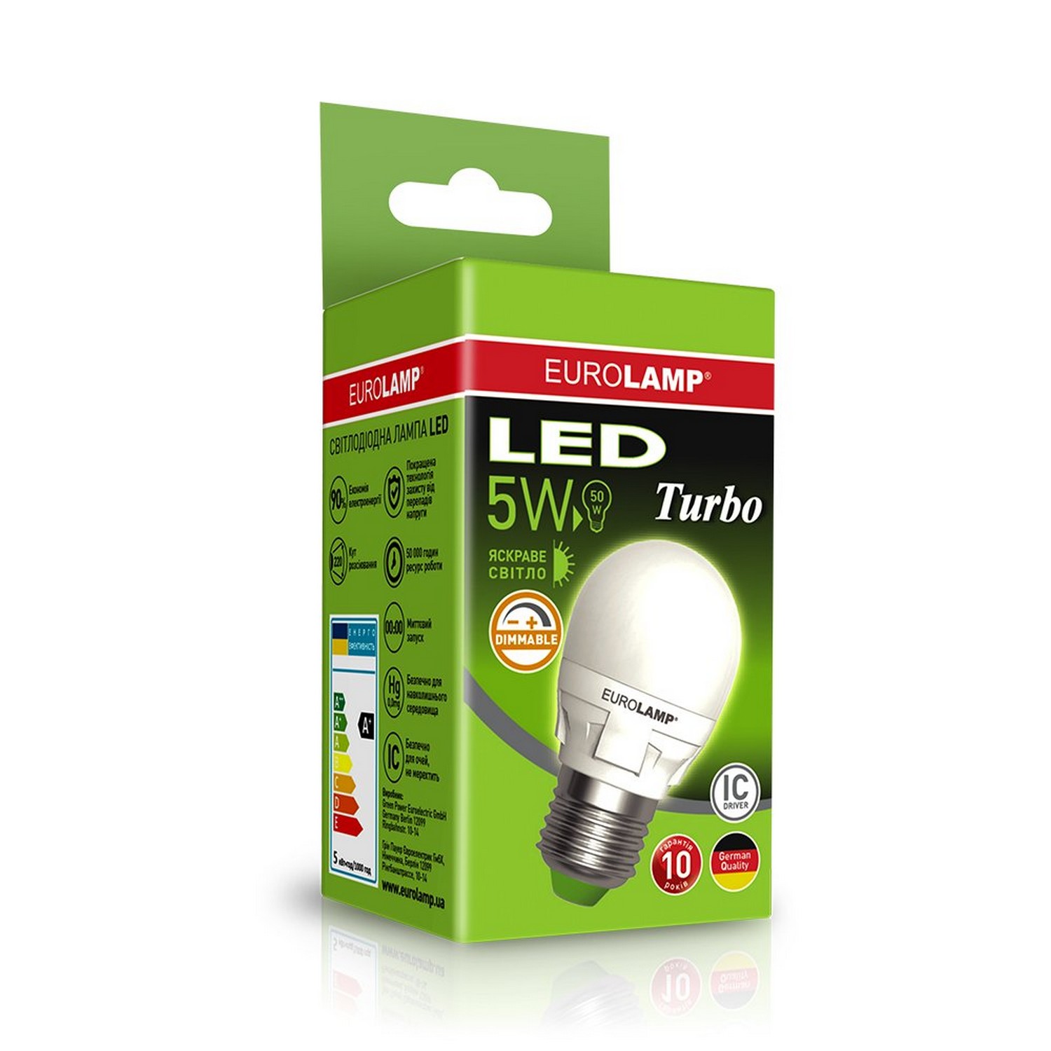 Лампа Eurolamp LED TURBO NEW dimmable G45 5W E27 4000K ціна 0 грн - фотографія 2
