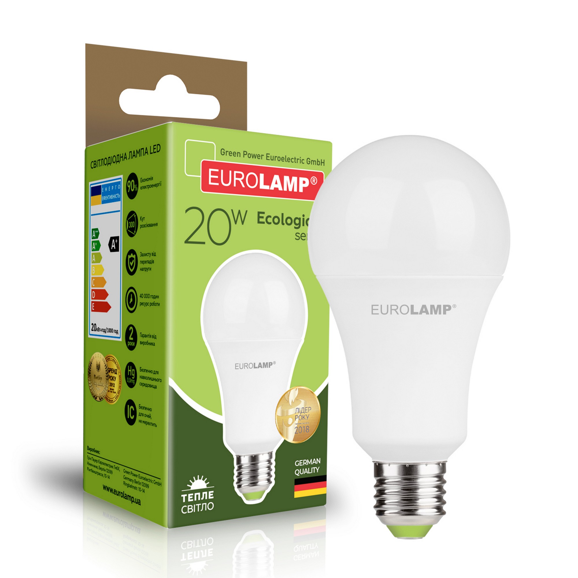 Eurolamp LED EKO А75 20W E27 3000K