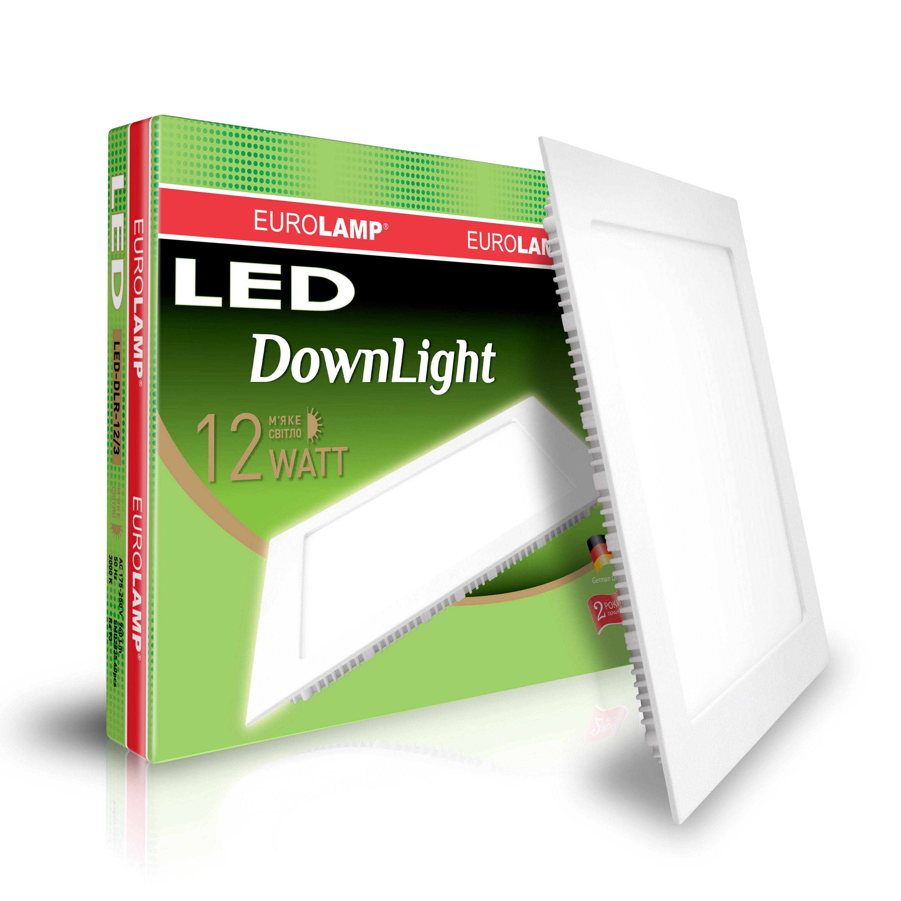 Светильник Eurolamp LED Downlight 12W 3000K квадратный в интернет-магазине, главное фото