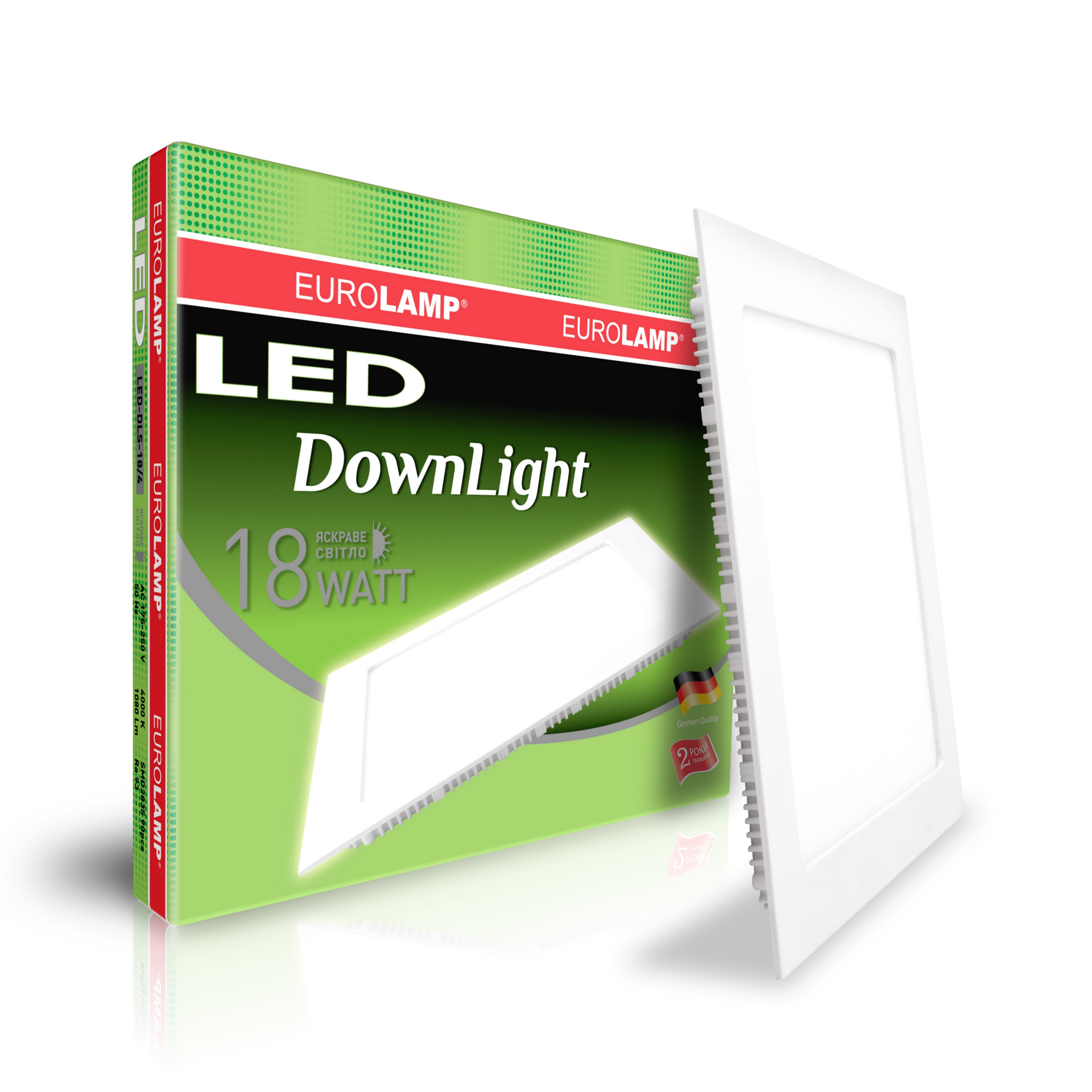 Світильник Eurolamp LED Downlight 18W 4000K квадратний