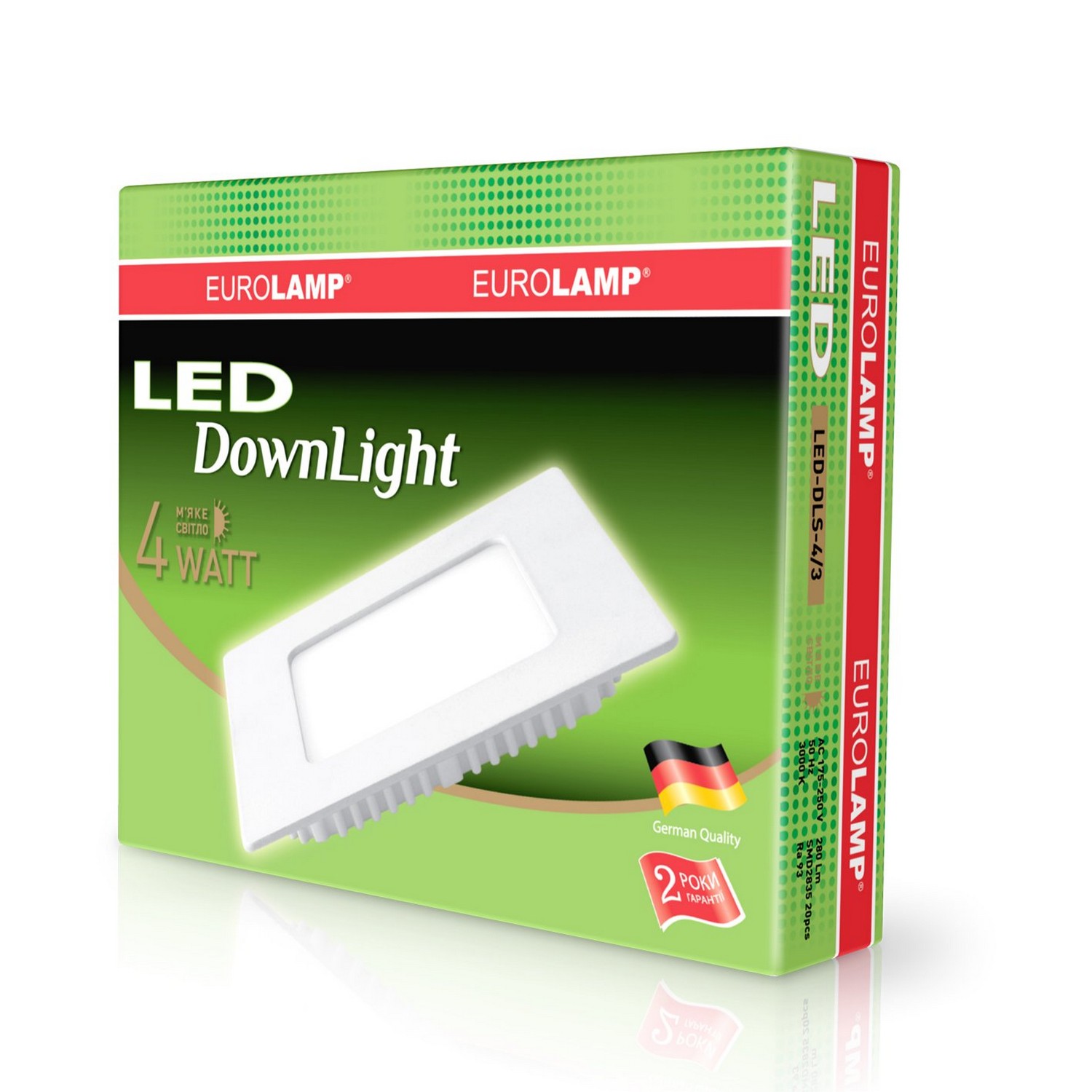 Светильник Eurolamp LED Downlight 4W 3000K квадратный цена 102.30 грн - фотография 2
