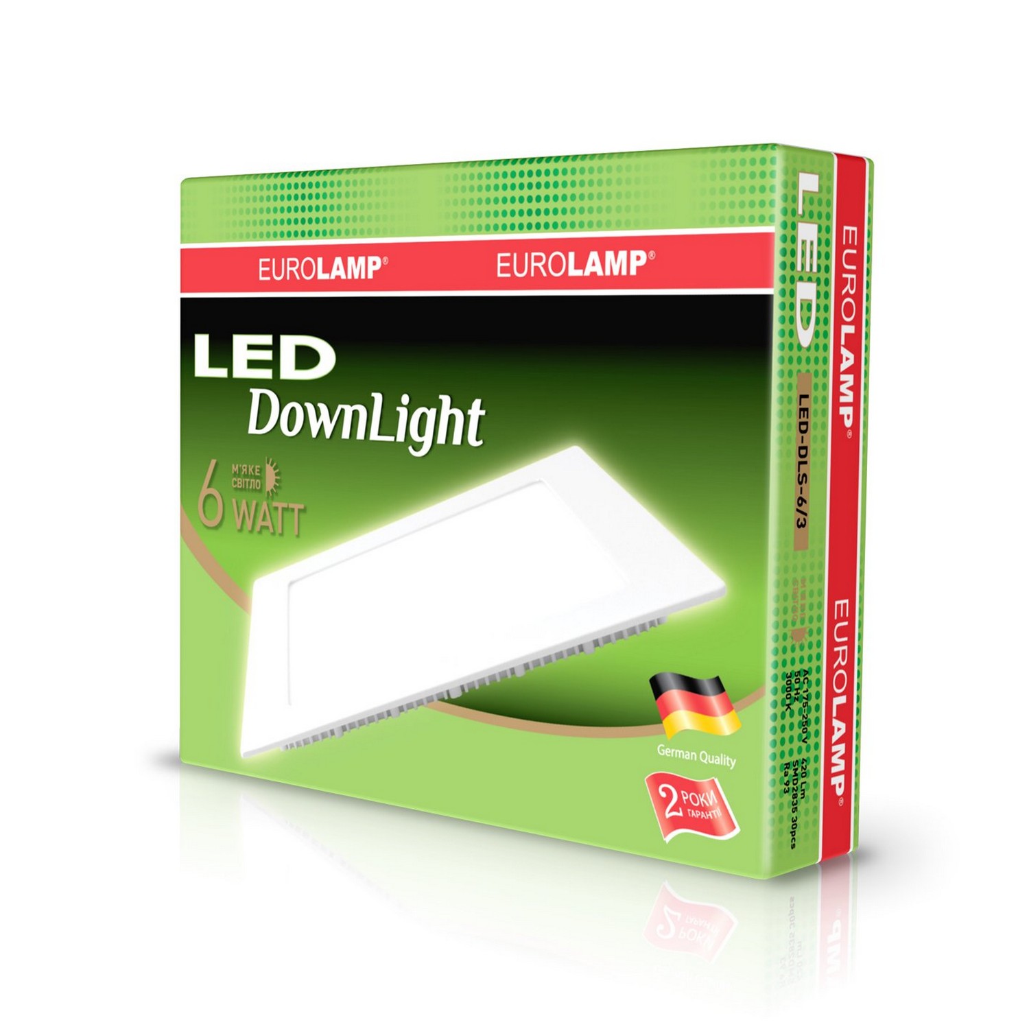 Светильник Eurolamp LED Downlight 6W 3000K квадратный (LED-DLS-6/3) цена 94.00 грн - фотография 2