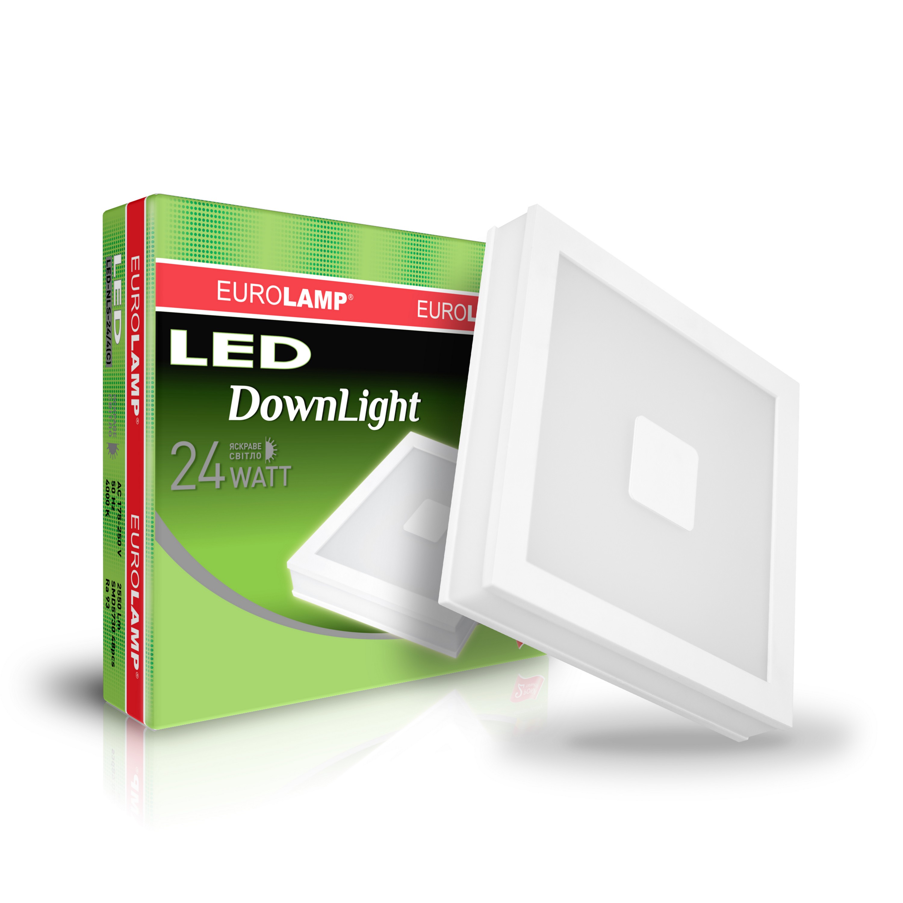 Світильник Eurolamp LED Downlight NEW 24W 4000K квадратний врезной
