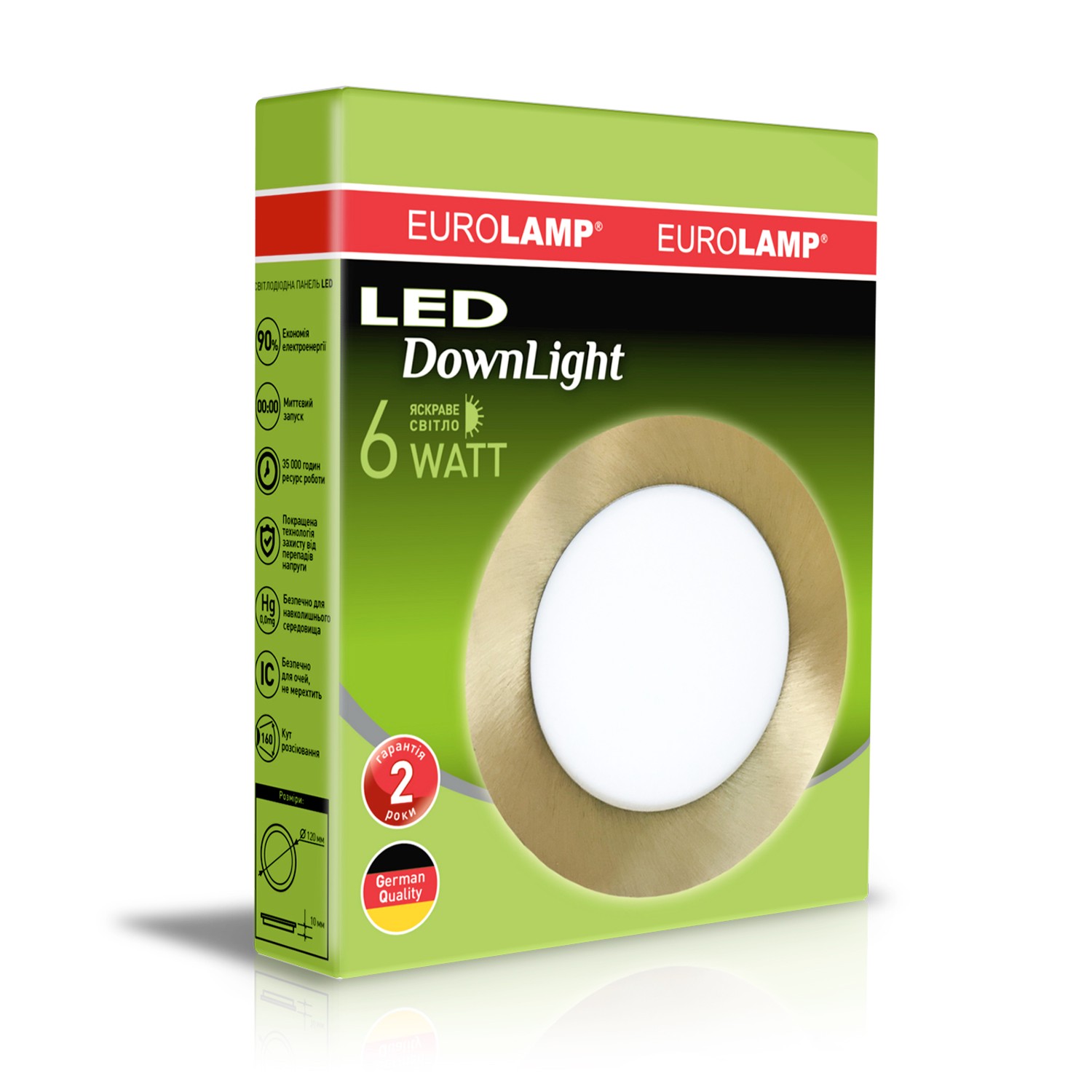 Світильник Eurolamp LED круглий точечний 6W 4000K(golden) ціна 0 грн - фотографія 2
