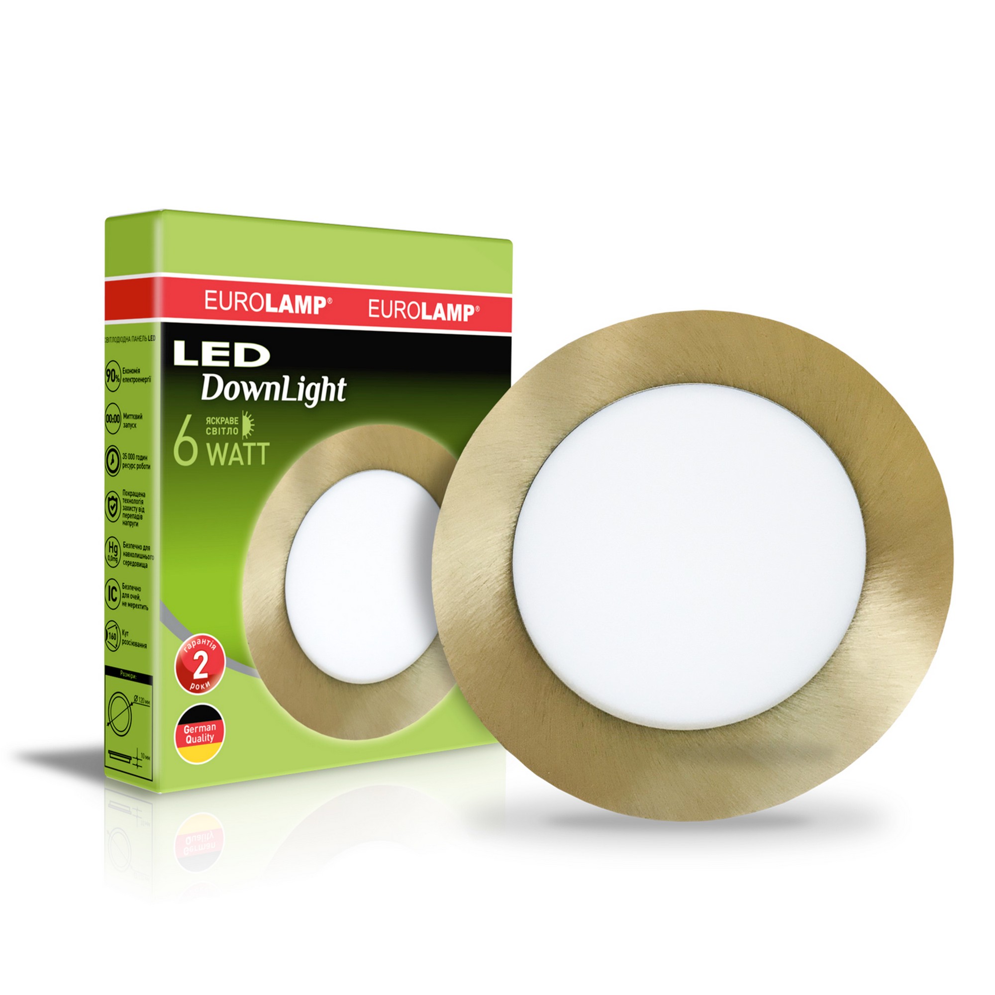 Світильник Eurolamp LED круглий точечний 6W 4000K(golden)