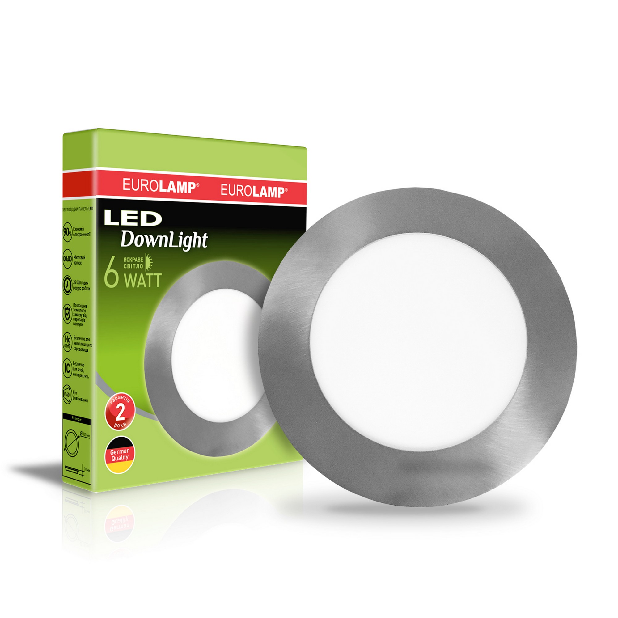 Светильник Eurolamp LED круглый точечный 6W 4000K(silver)