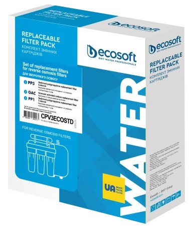 Річний запас картриджів для фільтра зворотного осмосу Ecosoft Standard з мінералізатором (CPV17POSTMIN50GPD) відгуки - зображення 5