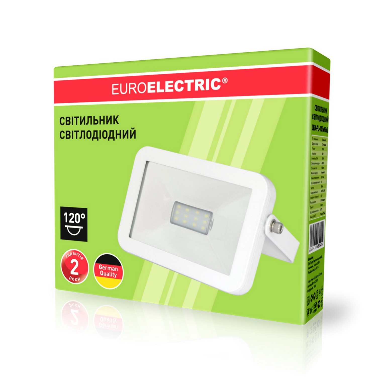 Прожектор Euroelectric LED SMD білий 10W 6500K classic ціна 0.00 грн - фотографія 2