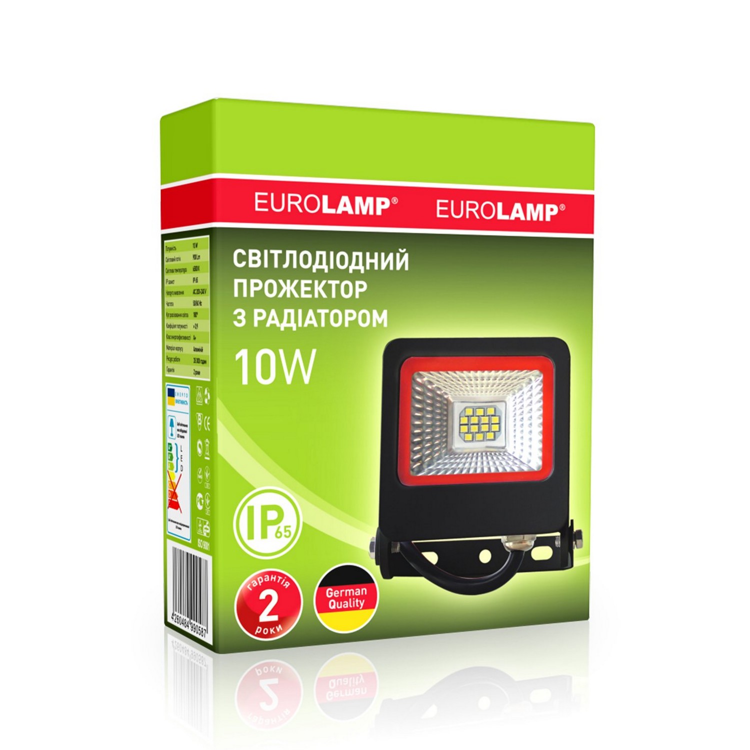 Прожектор Eurolamp LED SMD чорний з радіатором NEW 10W 6500K ціна 0.00 грн - фотографія 2