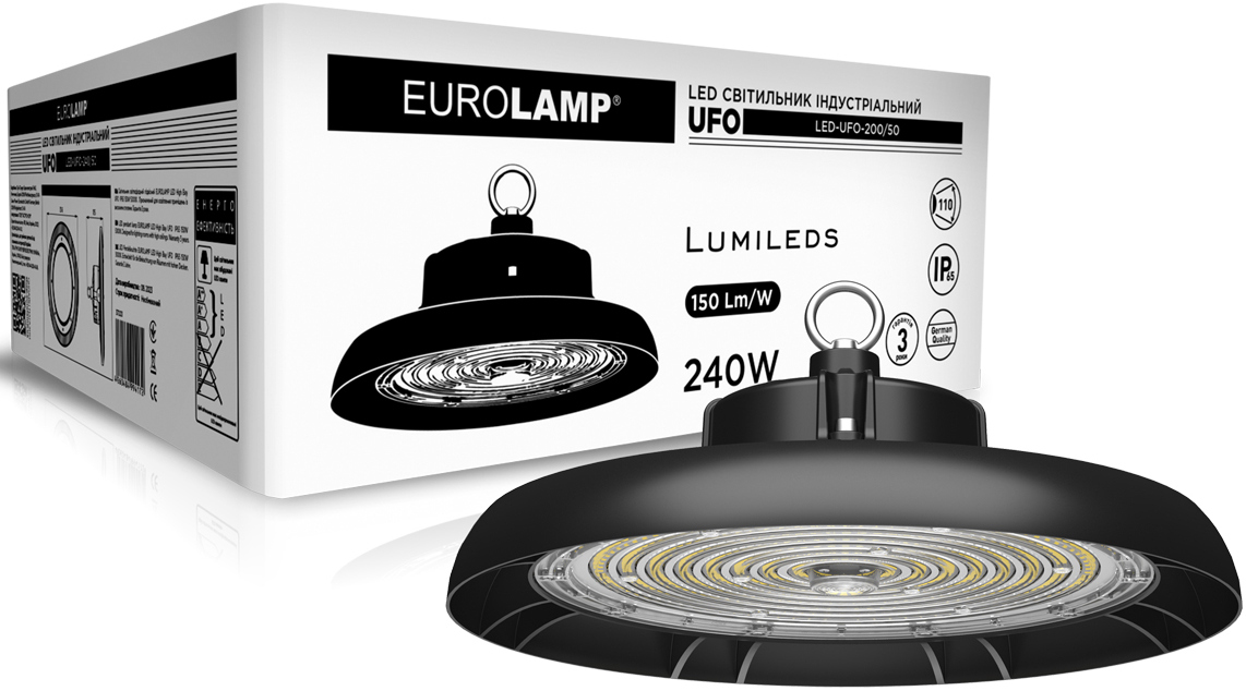 Світильник індустріальний Eurolamp LED UFO IP65 150W 5000K ціна 4420 грн - фотографія 2