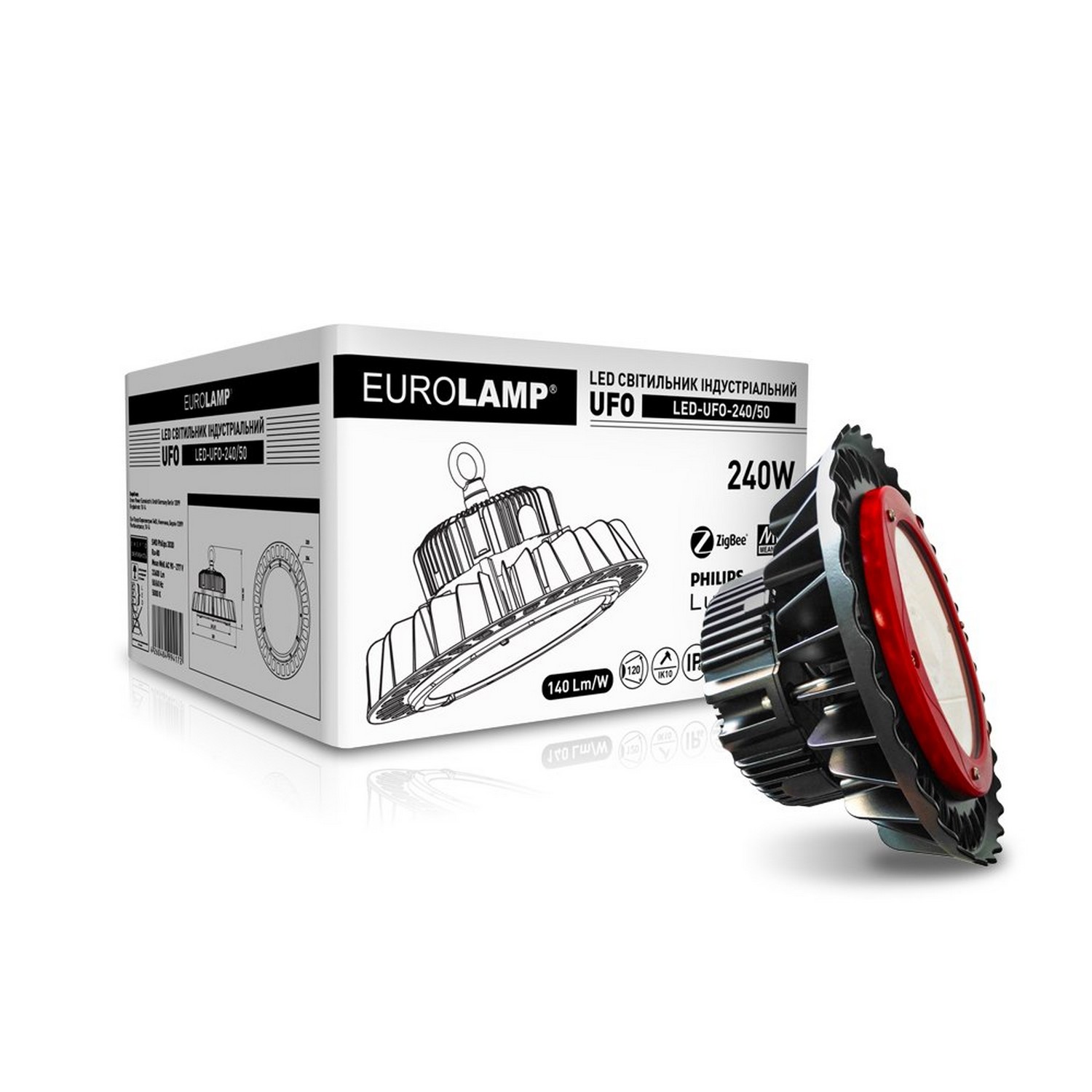 Світильник індустріальний Eurolamp LED UFO IP65 240W 5000K ціна 6099 грн - фотографія 2