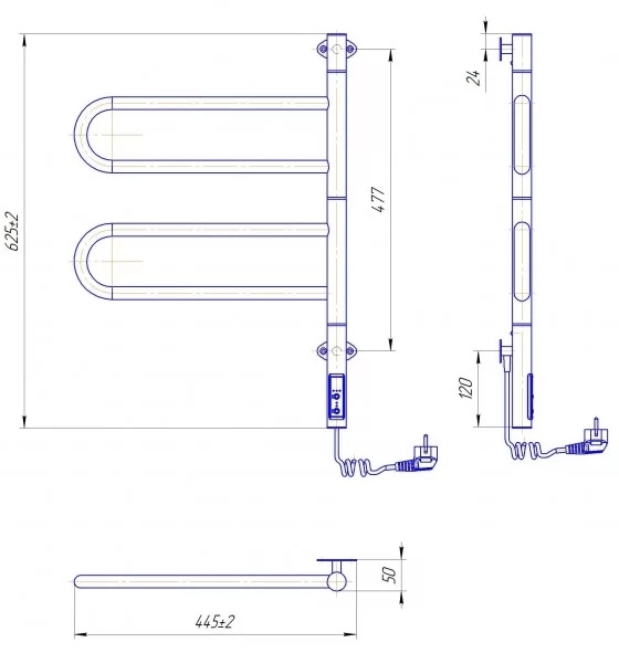 Mario Тристар-I 600х445/55 TR (2.3.0505.11.P) Габаритные размеры