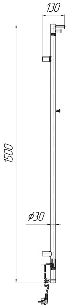 Mario Рей 1500х30/130 таймер з регулятором TR (2.21.1103.15.P) Габаритні розміри
