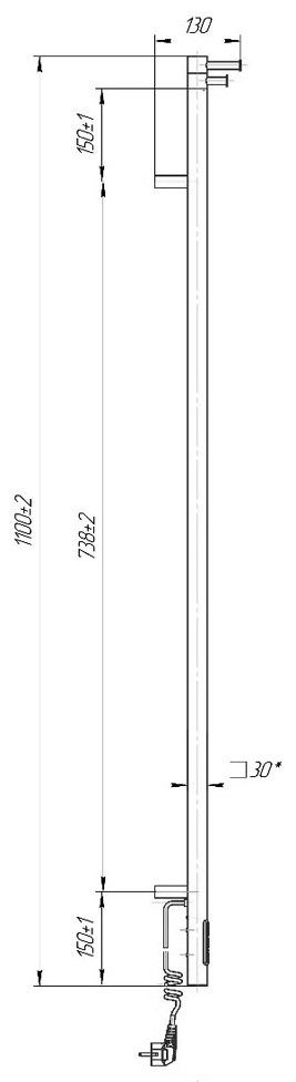 Mario Рей Кубо-I 1100х30/130 таймер з регулятором TR (2.2.1202.16.P) Габаритні розміри
